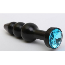 Пробка металл фигурная елочка черная с голубым стразом 11,2х2,9см 47432-1MM