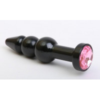 Пробка металл фигурная елочка черная с розовым стразом 11,2х2,9см 47432-MM