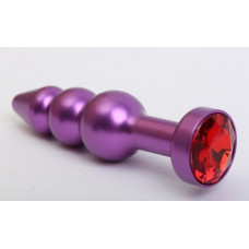 Пробка металл фигурная елочка фиолетовая с красным стразом 11,2х2,9см 47433-2MM