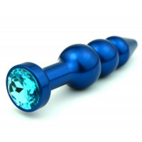 Пробка металл фигурная елочка синяя с голубым стразом 11,2х2,9см 47430-1MM