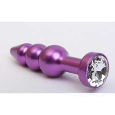 Пробка металл фигурная елочка фиолетовая с прозрачным стразом 11,2х2,9см 47433-4MM