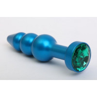 Пробка металл фигурная елочка синяя с зеленым стразом 11,2х2,9см 47430-6MM