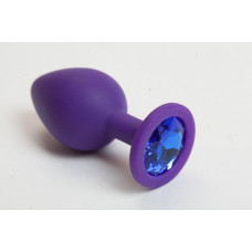 Пробка силиконовая фиолетовая с синим кристаллом 9,5х4см 47081-2-MM