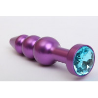 Пробка металл фигурная елочка фиолетовая с голубым стразом 11,2х2,9см 47433-1MM