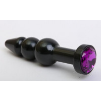 Пробка металл фигурная елочка черная с фиолетовым стразом 11,2х2,9см 47432-5MM