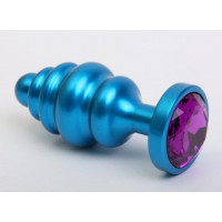 Пробка металл 7,3х2,9см фигурная синяя фиолетовый страз 47428-5MM