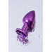 Анальный страз, TOYFA Metal, фиолетовый, с кристаллом цвета аметист, 7,2 см, Ø2,8 см, 50 г