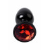 Анальный страз, TOYFA Metal, черный, с кристаллом цвета рубин, 7,2 см, Ø2,8 см, 50 г