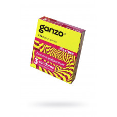 Презервативы Ganzo Extase, с точечно-ребристой поверхностью, анатомической формы, латекс, 18 см, 3 шт