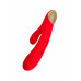 Вибратор c клиторальным стимулятором JOS Patti с двигающимся язычком, силикон, красный, 24 см