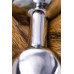 Анальная втулка Metal by TOYFA, металл, серебристая, с большим рыжим хвостом, 37 см, Ø 2,9 см, 195 г