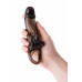 Насадка Toyfa XLover, для увеличения размера с кольцом и вибрацией, TPE, черная прозрачная, 14.5 см