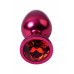 Анальный страз Metal by TOYFA, металл, красный, с кристалом цвета рубин 8,2 см, Ø3,4 см, 85 г.
