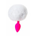 Анальная втулка с хвостом ToDo by Toyfa Sweet bunny, силикон, розово-белый, 13 см, Ø 2,8 см, 43 г