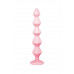 Розовая анальная цепочка с кристаллом Buddy - 17,7 см.
