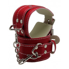 Красные регулируемые наручники с фиксацией на карабинах