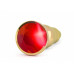 Золотистая анальная ёлочка с красным кристаллом - 14,5 см.