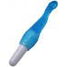 Синий гелевый анальный вибратор с пупырышками - 22 см.