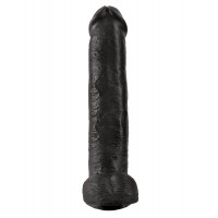 Чёрный фаллоимитатор-гигант 15  Cock with Balls - 40,6 см.