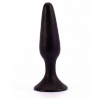 Чёрная анальная пробка с ограничительным основанием LURE ME Silicone Anal Plug - 12,1 см.