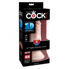 Фаллоимитатор на присоске King Cock Plus 6 Triple Density Cock - Flesh
