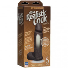 Фаллоимитатор реалистик на присоске 6” - Черный Realistic Cock Vac-U-Lock