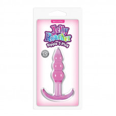  Анальная пробка рельефная розовая Jelly Rancher - T-Plug - Ripple - Pink