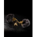 Наручники металлические затянутые мехом цвет черный, серия: Gold Deluxe Furry Cuffs