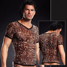 Сетчатая футболка леопардовая