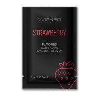 Лубрикант со вкусом сочной клубники WICKED AQUA Strawberry 3 ml