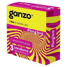 Презервативы GANZO Long love №3 с анестетиком -1 уп (3 шт)