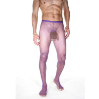 Колготы мужские фиолетовые с полностью открытыми ягодицами