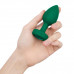 Вибрирующая втулка Vibrating Jewel Plug M/L зеленого цвета