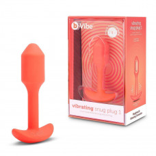 Профессиональная пробка для ношения с вибрацией оранжевая B-Vibe Vibrating Snug Plug 1