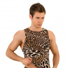 Майка-борцовка мужская леопардовая