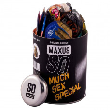 Презервативы в тубусе точечно-ребристые MAXUS So Much Sex SPECIAL Черный (100 шт)