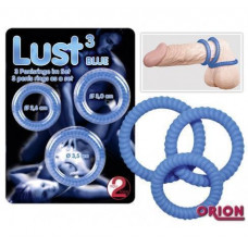 Кольца для пениса Lust 3 синий