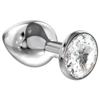 Анальная пробка Diamond Clear Sparkle Large, 8 см