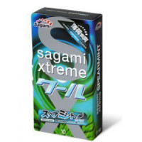 Презервативы с охлаждающим эффектом Sagami Xtreme Spearmint - 10 шт в уп.