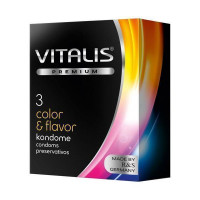 Цветные презервативы ароматизированные Vitalis Color - 3 шт