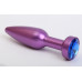 Фиолетовая анальная пробка со стразом, 11.2 см