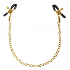 Зажимы для сосков на золотистой цепочке PipeDream Chain Nipple Clamps, (золотистый с черным)