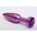 Фиолетовая анальная пробка со стразом, 11.2 см