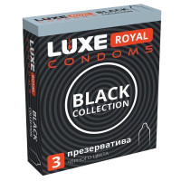 Luxe Royal Black Collection - презервативы черного цвета, 3 шт.