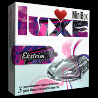Презервативы ребристые Экстрим - Luxe Minibox, 3 шт