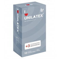 Презервативы рифленые Unilatex Ribbed 12+3 шт в подарок
